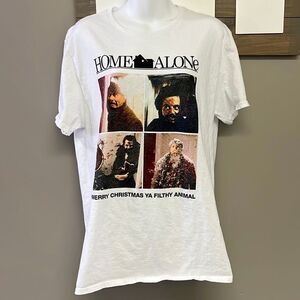 Home Alone Women’s Merry Christmas Ya Filthy Animal White T-Shirt- Large